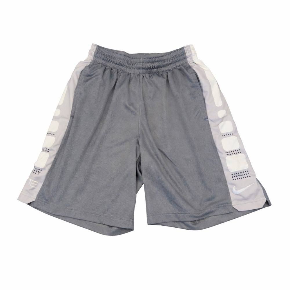 Nike Elite Basketball Shorts Mens Large Grey White Dri-FIT Athletic 718378-066